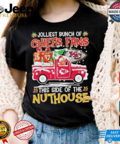 Official Mahomes, Kelce, Reid Jolliest Bunch Of Kc Chiefs Fans Of The Nuthouse Christmas Shirt