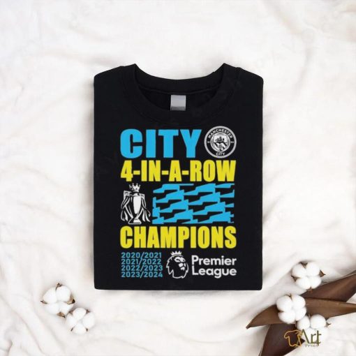 Official Manchester City 2024 Premier League Champions Four Years In A Row Unisex T Shirt