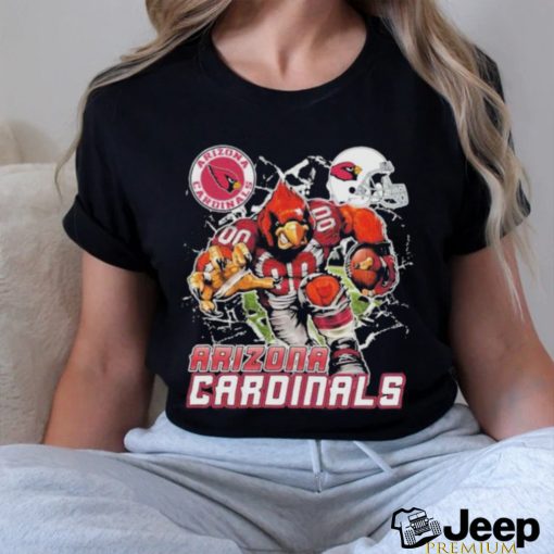 Official Mascot Breaking Through Wall Arizona Cardinals Vintage T shirt