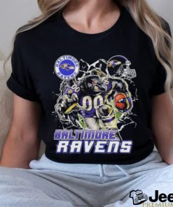 Official Mascot Breaking Through Wall Baltimore Ravens Vintage T shirt