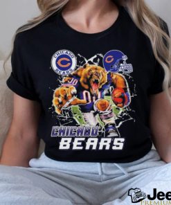 Official Mascot Breaking Through Wall Chicago Bears Vintage T shirt