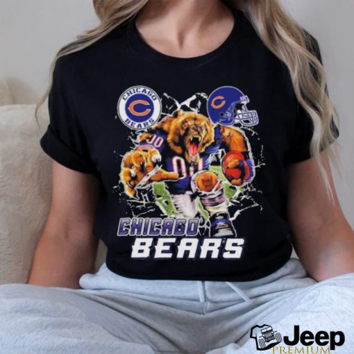 Official Mascot Breaking Through Wall Chicago Bears Vintage T shirt