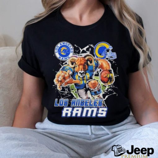Official Mascot Breaking Through Wall Los Angeles Rams Vintage T shirt