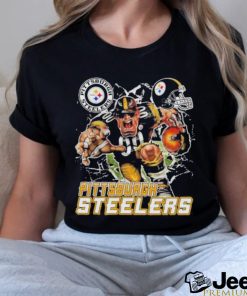 Official Mascot Breaking Through Wall Pittsburgh Steelers Vintage T shirt