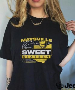 Official Maysville Basketball 23 24 Sweet Sixteen Division II Back To Back District Champions Logo Shirt