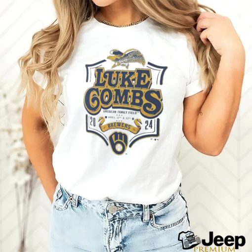 Official Men’s Luke Combs x Milwaukee Brewers Heather Gray Graphic Shirt