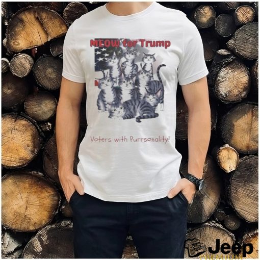 Official Meow For Trump Alley Cat Club Voters With Purronality shirt