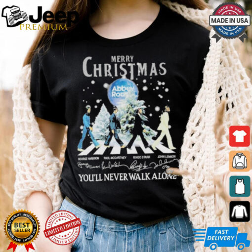 Official Merry Christmas Abbey Road You’ll Never Walk Alone T Shirt