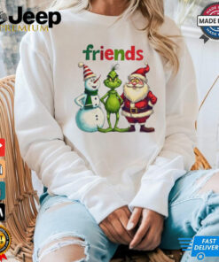 Official Merry Christmas Friends Snowman Grinch Santa 2024 Shirt