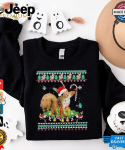 Official Merry xmas Squirrel Christmas XMas christmas Lights Ugly T Shirt.