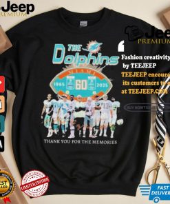 Official MiamI dolphins the dolphins thank you for 60 years 1965 2024 T shirt