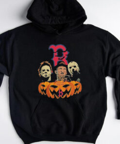 Official Michael Myers Freddy Krueger Jason Voorhees Boston Red Sox Halloween T Shirt