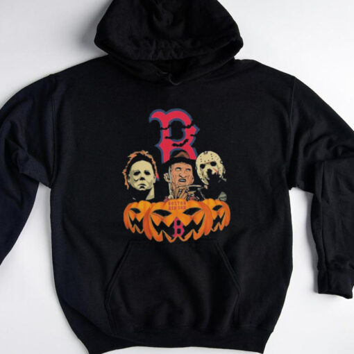 Official Michael Myers Freddy Krueger Jason Voorhees Boston Red Sox Halloween T Shirt