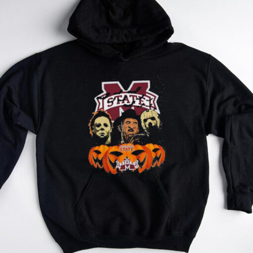 Official Michael Myers Freddy Krueger Jason Voorhees Mississippi State Bulldogs Halloween T Shirt