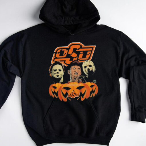 Official Michael Myers Freddy Krueger Jason Voorhees Oklahoma State Cowboys Halloween T Shirt