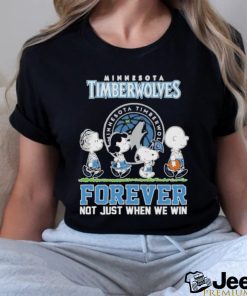 Official Minnesota Timberwolves X Peanuts Character Walking Forever Not Just When We Win Shirt