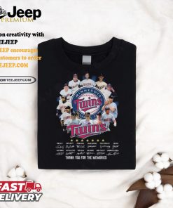 Official Minnesota Twins Thank You For The Season 2024 And Memories Signatures T Shirt