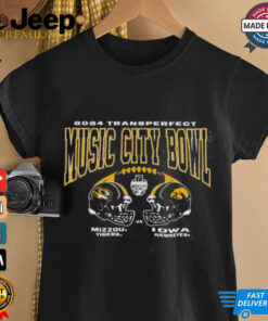 Official Mizzou Tigers Vs Iowa Hawkeyes Champion Music City Bowl Dueling Helmets T shirt