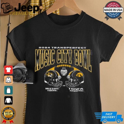 Official Mizzou Tigers Vs Iowa Hawkeyes Champion Music City Bowl Dueling Helmets T shirt