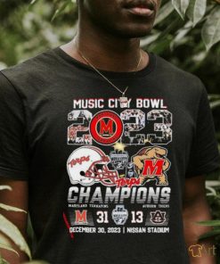 Official Music City Bowl 2023 Maryland Terrapins Champions 31 13 Auburn Tigers shirt