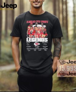 Official NFL Kansas City Chiefs Football Team Player Signature Legends T Shirt