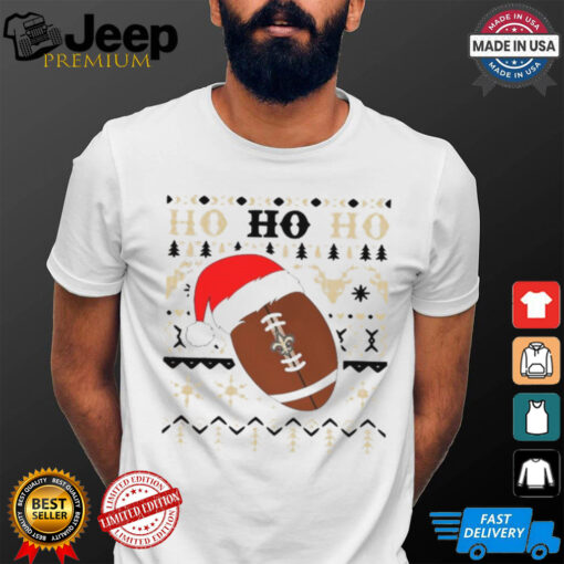 Official NFL New Orlean Saints Football Santa Claus Ho Ho Ho Christmas 2024 Shirt