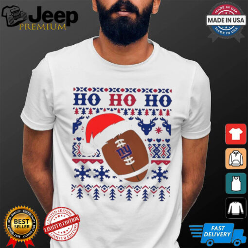 Official NFL New York Giants Football Santa Claus Ho Ho Ho Christmas 2024 Shirt