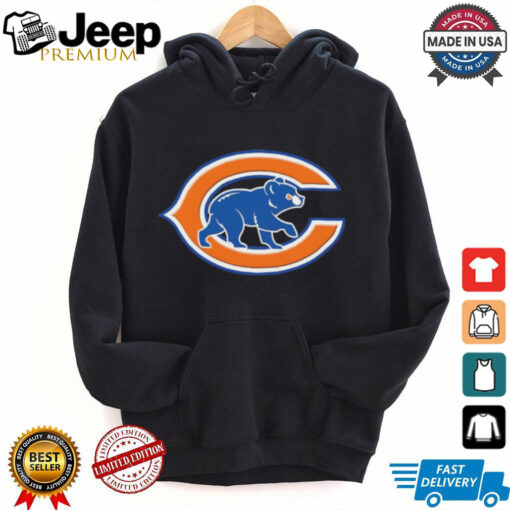 Official NFL x MLB Chicago Bears X Chicago Cubs Logo Mash Shirt