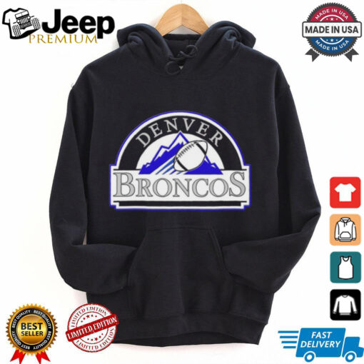 Official NFL x MLB Denver Broncos X Colorado Rockies Logo Mash Shirt