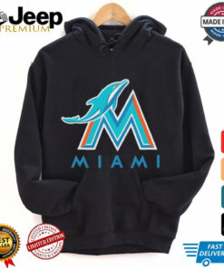 Official NFL x MLB Miami Dolphins X Miami Marlins Logo Mash Shirt