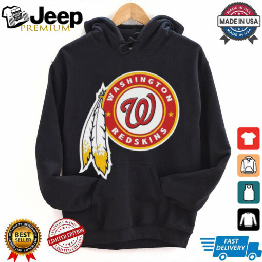 Official NFL x MLB Washington Redskins X Washington Nationals Logo Mash Shirt