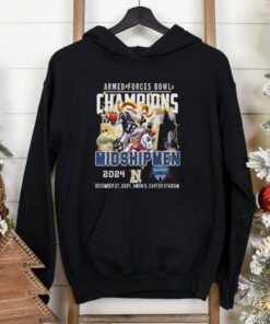 Official Navy Midshipmen 2024 Armed Forces Bowl Champions, Dec 27 Amon G. Carter Stadium Mascot T Shirt