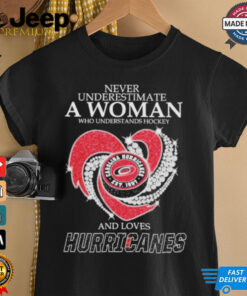 Official Never Underestimate A Woman Who Understands Hockey And Loves Hurricanes Carolina Unisex T Shirt