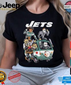 Official New York Jets NFL Horror Characters Movie Hippie Halloween Shirt