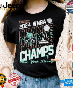 Official New York Liberty New Era 2024 WNBA Finals Champions Blackwash T Shirt