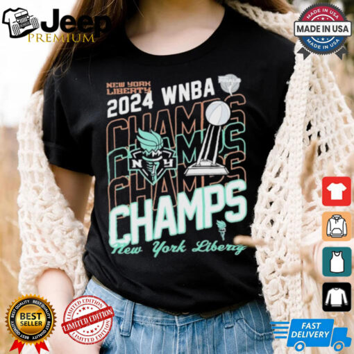 Official New York Liberty New Era 2024 WNBA Finals Champions Blackwash T Shirt