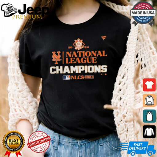 Official New York Mets 2024 NLCS National League Champions Locker Room Logo Tee Shirt