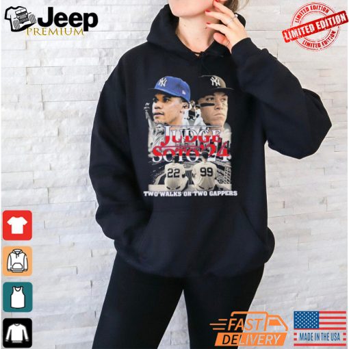 Official New York Yankees Judge – Soto ’24 Two Walks Or Two Gappers Player T Shirt