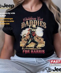 Official Official Cowboy Childless Cat Daddies For Harris Walz Shirt