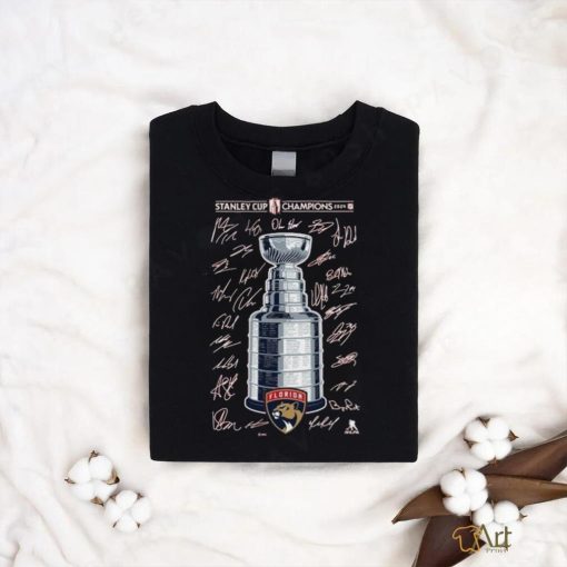 Official Official Florida Panthers 2024 Stanley Cup Champions Signature Roster T Shirt