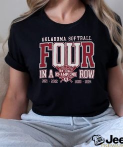 Official Oklahoma Sooners Four In A Row National Champions 2024 Women’s College World Series Shirt