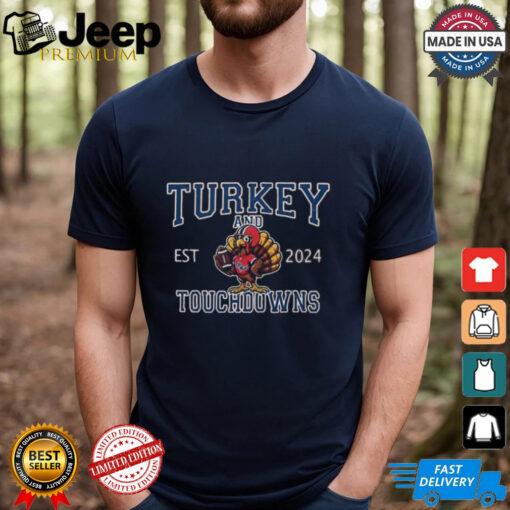 Official Ole Miss Rebels Hotty Toddy Turkey Est 2024 Touchdowns Shirt