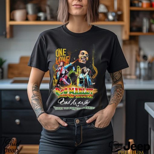 Official One Love Bod Marley King Of Reggae Thank You For The Memories Signature Shirt