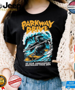 Official Parkway Drive 20 Year Anniversary Australian Tour 2024 Surfing Reaper t shirt