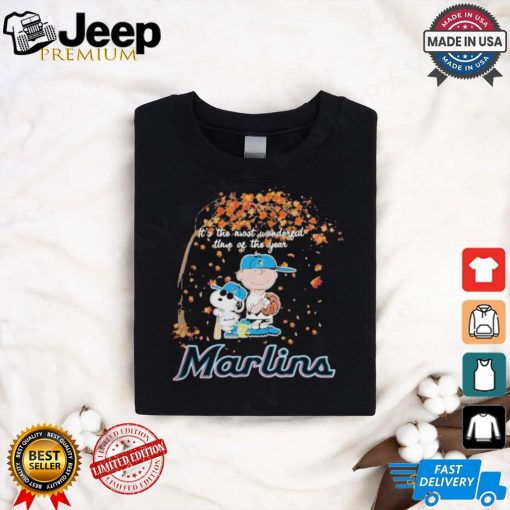 Official Peanuts Characters X Miami Marlins It’S The Most Wonderful Time Of The Year 2024 Shirt