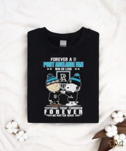 Official Peanuts Snoopy And Charlie Brown Forever A Port Adelaide Fan Win Or Lose Yesterday Today Tomorrow Forever No Matter What Shirt