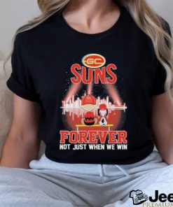 Official Peanuts Snoopy And Charlie Brown Watching Gold Coast Suns Forever Not Just When We Win Shirt