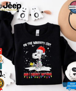 Official Peanuts Snoopy Christmas On The Naughty List And I Regret Nothing 2024 T Shirt