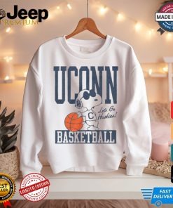 Official Peanuts x UConn Snoopy Basketball Let’s Go Huskies t shirt