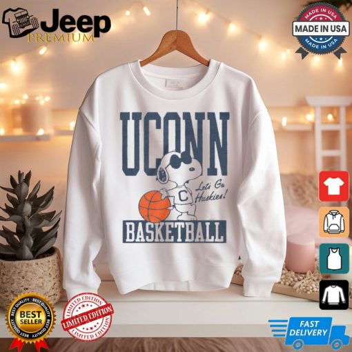 Official Peanuts x UConn Snoopy Basketball Let’s Go Huskies t shirt